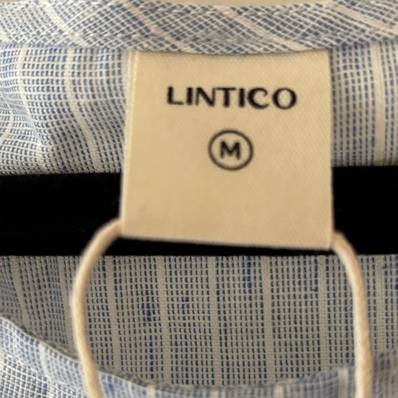 NWT Lintico 100% Linen Blue Striped Maxi Dress - Picture 6 of 13